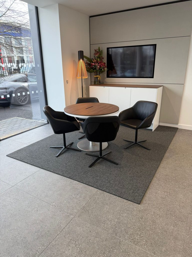 Porsche client lounge cleaned by Signature Cleans, Exeter