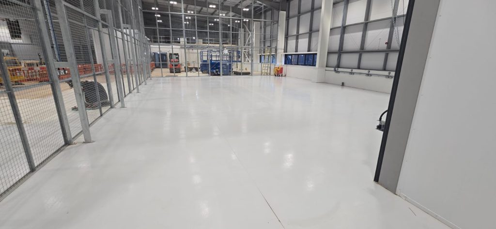 Industrial warehouse epoxy floor professionally cleaned by Signature Cleans in Exeter, Devon